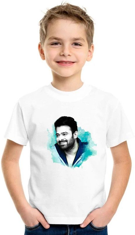 Baby Boys & Baby Girls Printed Cotton Blend T Shirt  (White, Pack of 1)