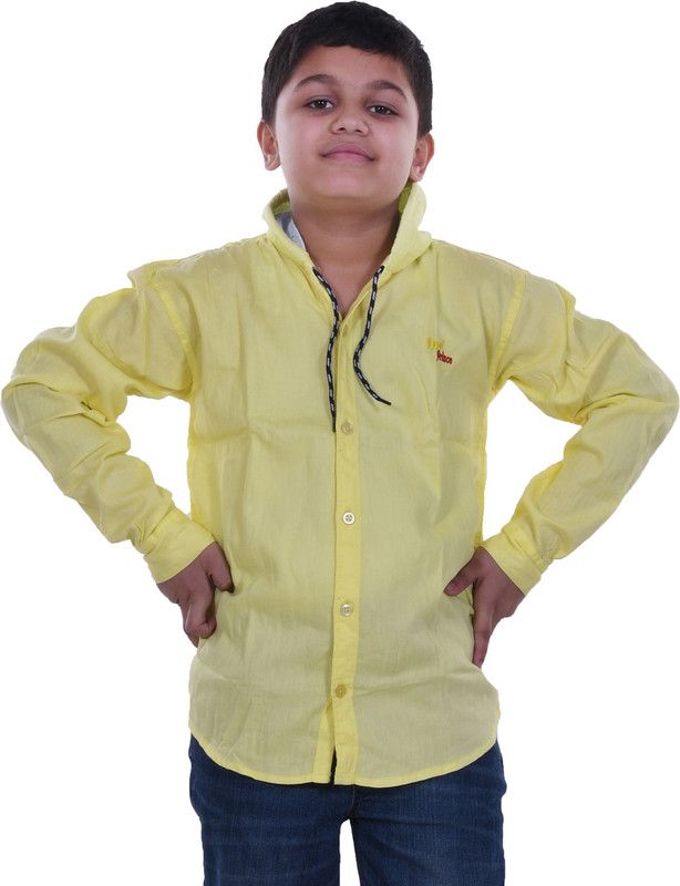 Boys Slim Fit Solid Party Shirt