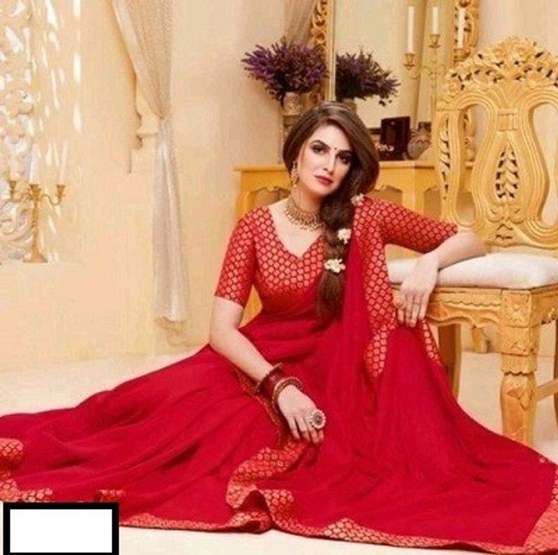 Rajshahi Art Silk Saree  (Red)
