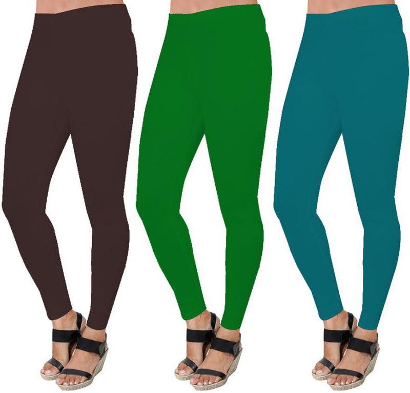 Lw Fashion Club Ankle Length Western Wear Legging  (Brown, Green, Light Green, Solid)