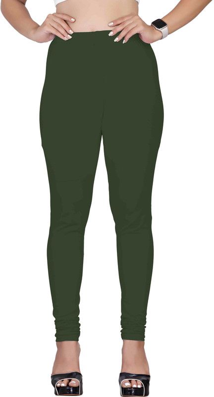 CADILA Churidar Western Wear Legging  (Dark Green, Solid)