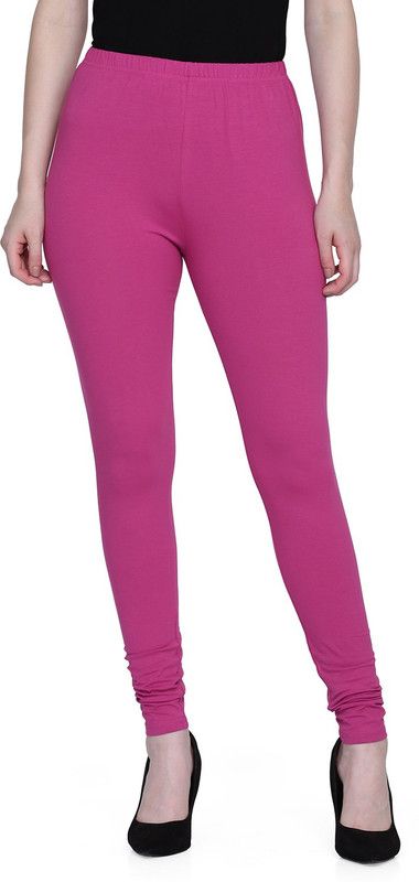 Churidar Ethnic Wear Legging  (Pink, Solid)