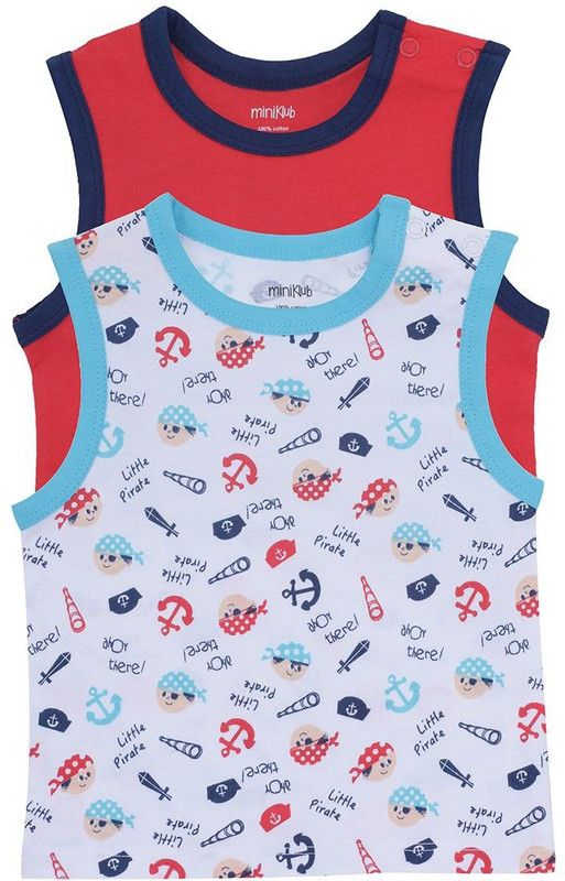 Baby Girls Cotton Blend A-line Top  (Red, Pack of 2)