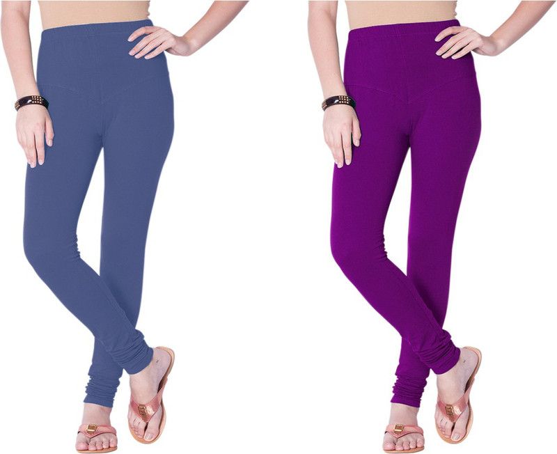 SP Weella Churidar Western Wear Legging  (Light Blue, Purple, Solid)