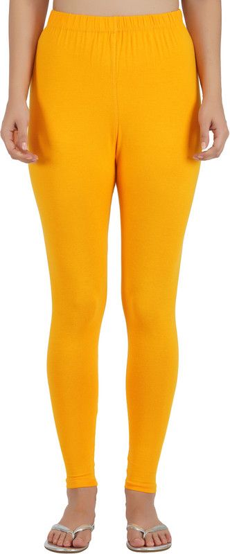 KWALITIFORM Ankle Length Ethnic Wear Legging  (Yellow, Solid)