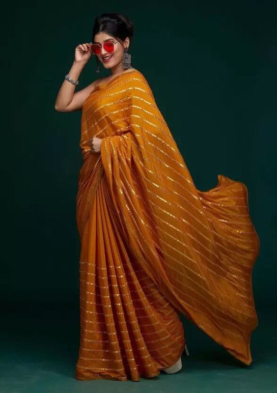 Embroidered Assam Silk Cotton Silk Saree  (Yellow)