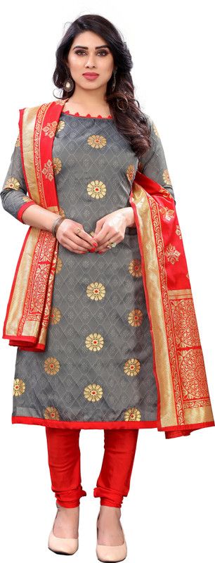 Unstitched Cotton Silk Shirt Fabric Self Design