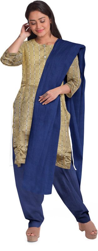 Checkered Kurta, Patiala & Dupatta Set