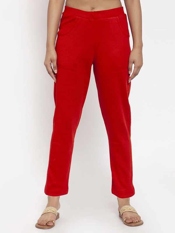 TAG-7 Ankle Length Ethnic Wear Legging  (Red, Solid)