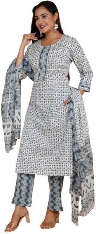 SALWAR KURTA AND DUPATTA FOR GIRLS AND WOMAN Floral Print Kurta, Salwar & Dupatta Set