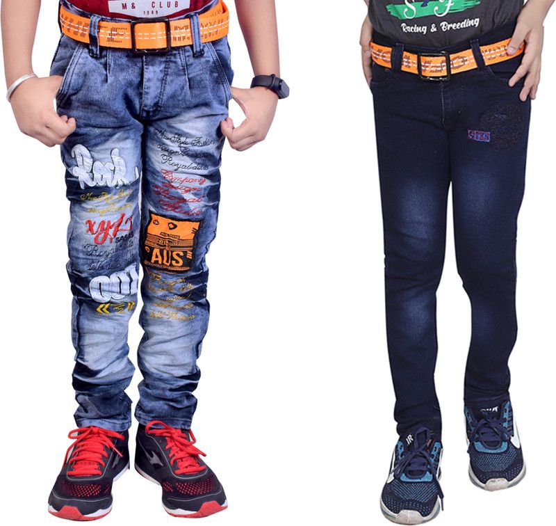 Regular Boys Blue, Dark Blue Jeans  (Pack of 2)