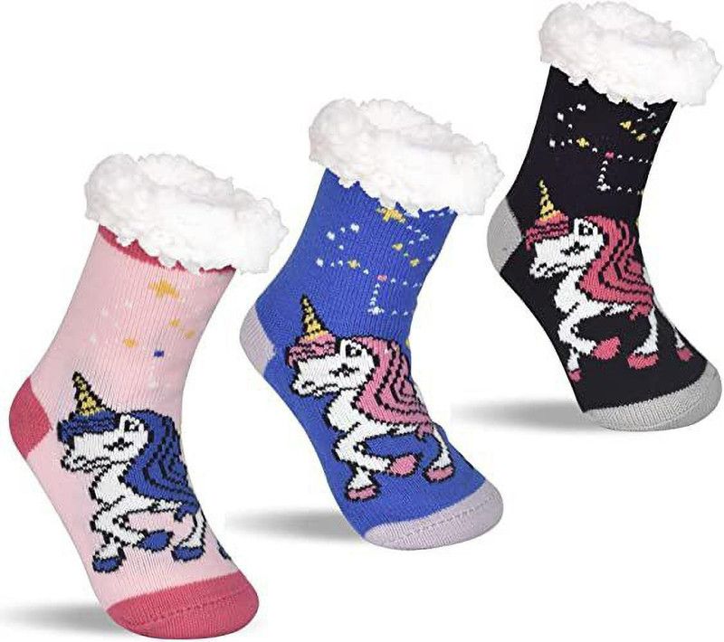 Baby Boys & Baby Girls Printed Mid-Calf/Crew  (Pack of 3)