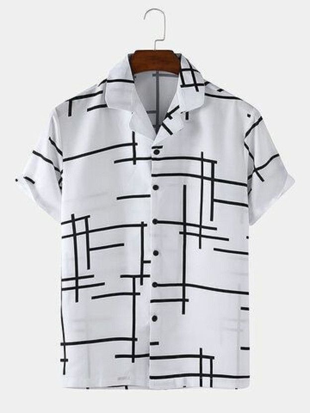 Unstitched Viscose Rayon Shirt Fabric Geometric Print