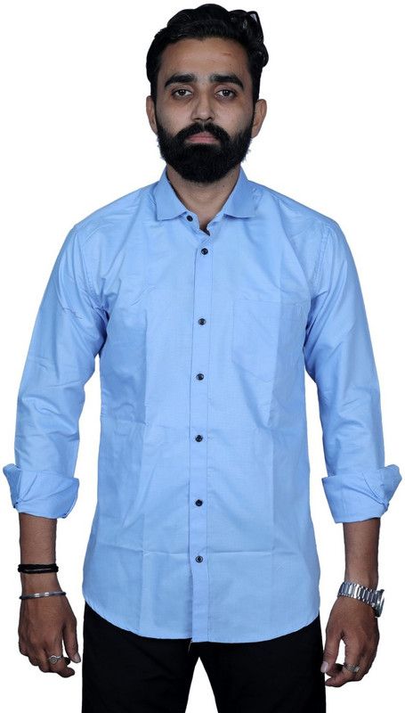 Men Regular Fit Self Design Spread Collar Festive Shirt