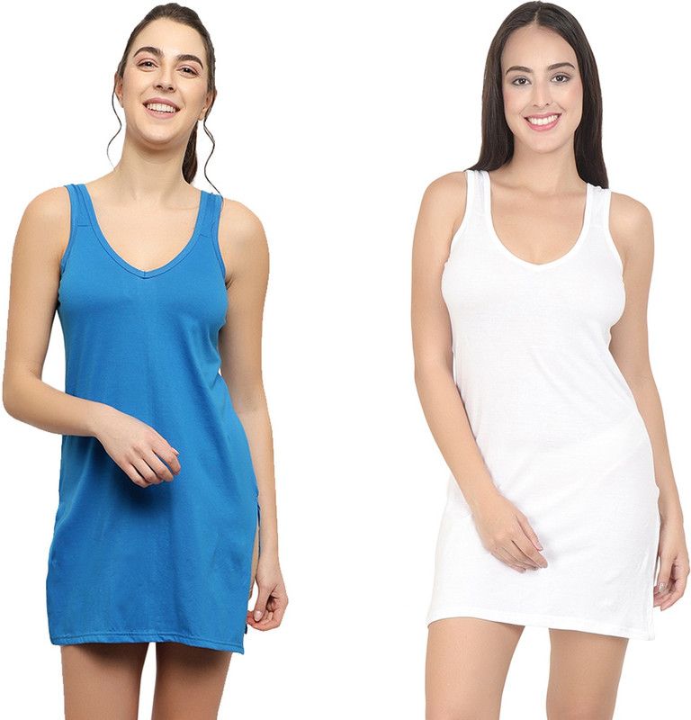 Women Blue, White Chemise