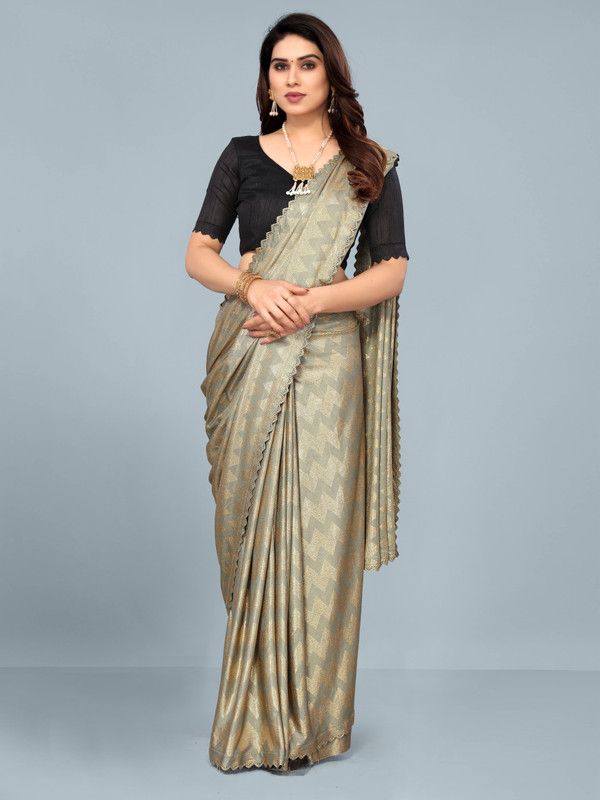 Digital Print, Self Design Bollywood Lycra Blend Saree  (Green)