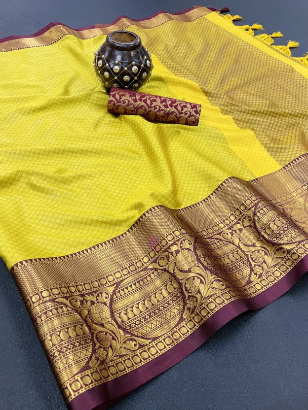 Woven, Temple Border, Color Block, Checkered, Striped, Self Design, Applique, Ombre, Paisley, Dyed Jamdani Cotton Silk, Pure Silk Saree  (Multicolor)