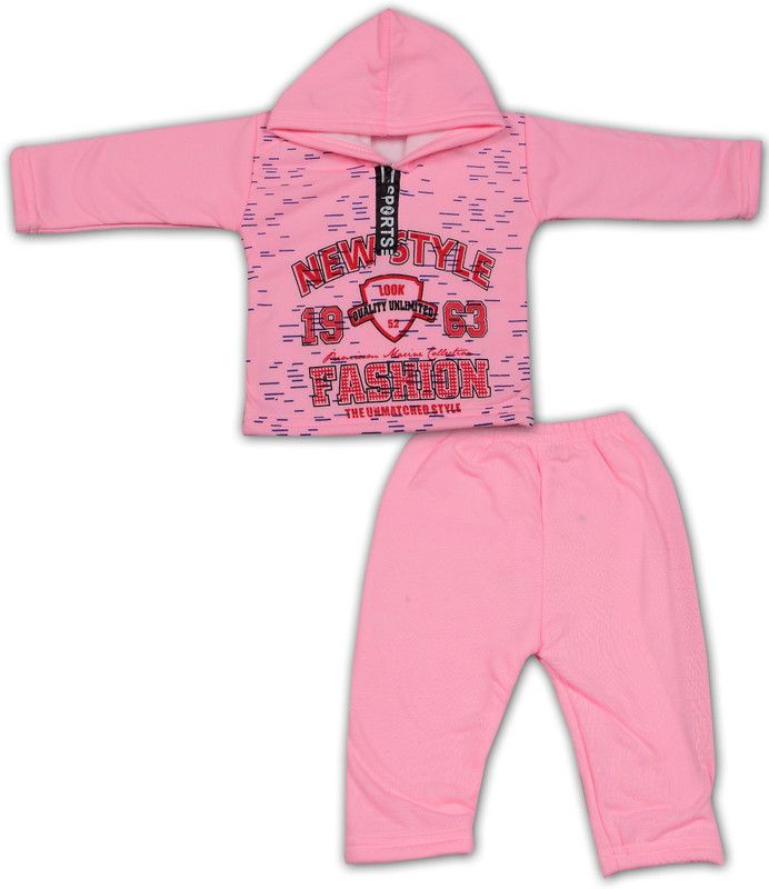 Kids Nightwear Baby Boys & Baby Girls Wool Blend Top & Pyjama Set  (Pack of 1)