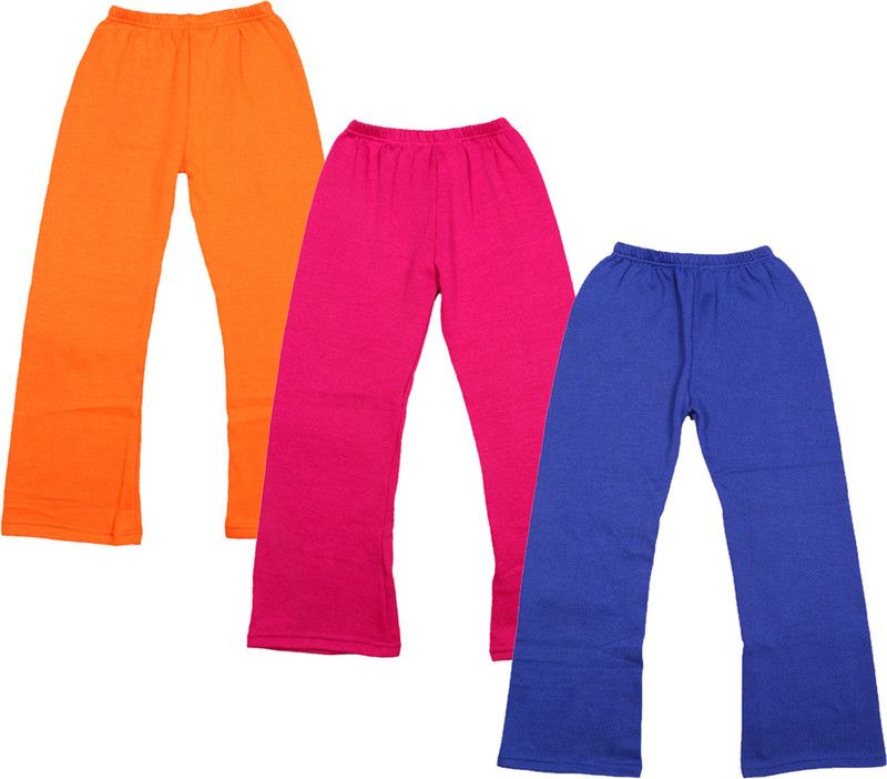Pack of 3 Girls Relaxed Multicolor Wool Trousers