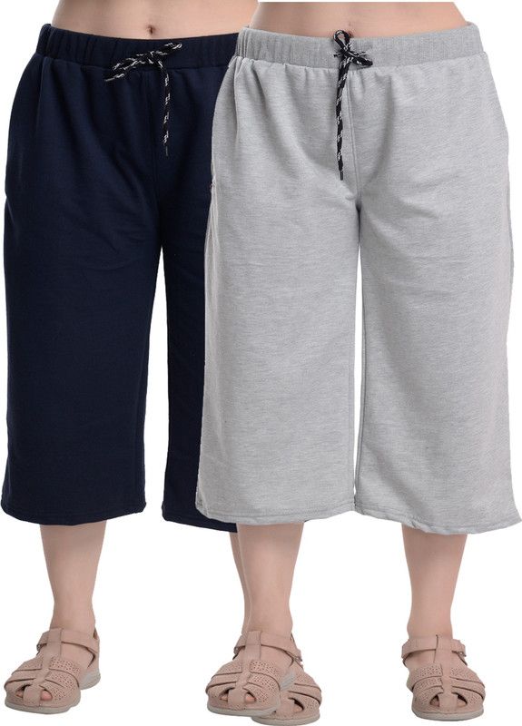 Women's Solid 3/4th Pyjama Pant | Women's Capri Pyjama Shorts Women Multicolor Capri