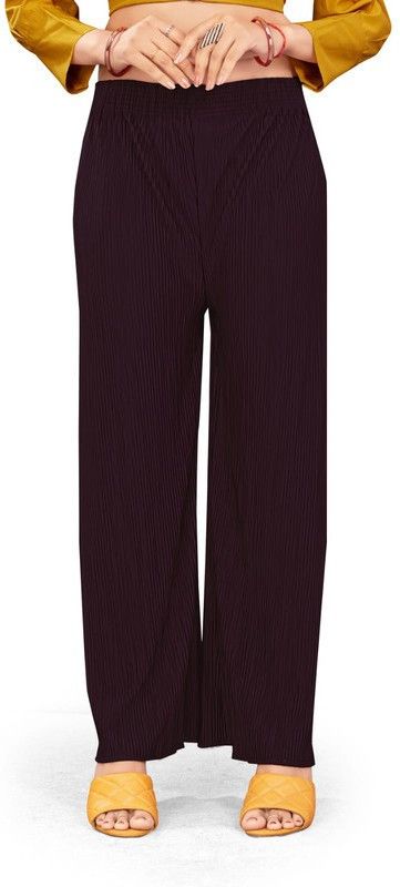 Women Purple Lycra Blend Trousers