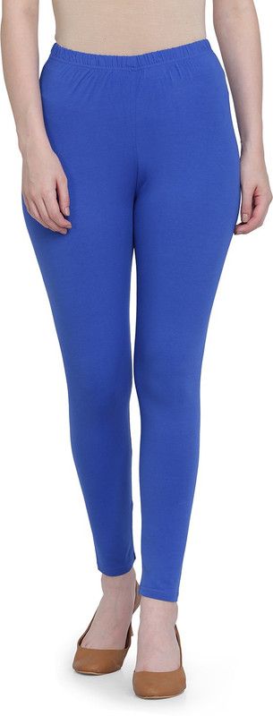 Footed Ethnic Wear Legging  (Blue, Solid)