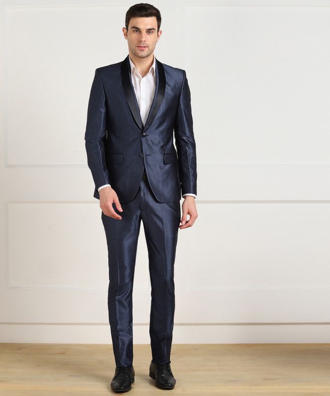 Men 2 Piece Suit Textured Suit