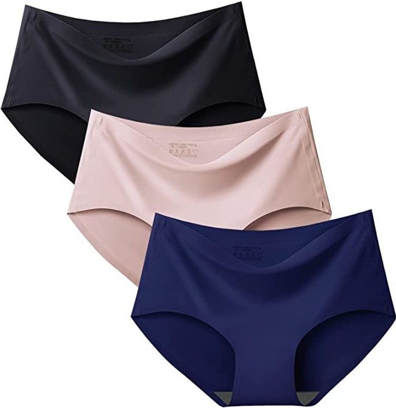Pack of 3 Women Hipster Black, Beige, Blue Panty