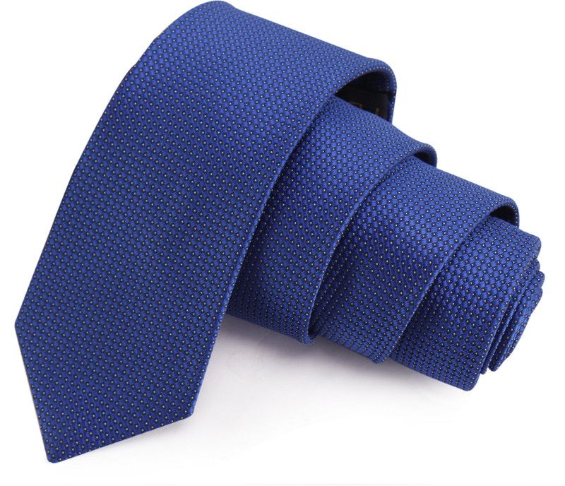 PELUCHE Stylish Royal Blue Colored Microfiber Neck Embroidered Men Tie