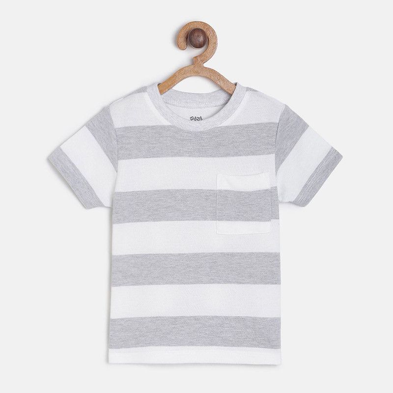 Baby Boys Self Design Pure Cotton T Shirt  (Multicolor, Pack of 1)