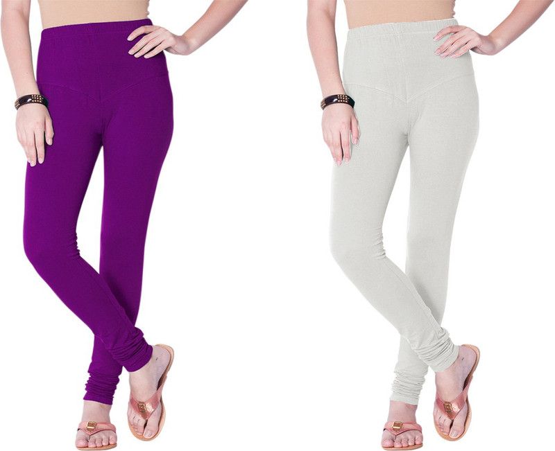 SP Weella Churidar Western Wear Legging  (Purple, Grey, Solid)
