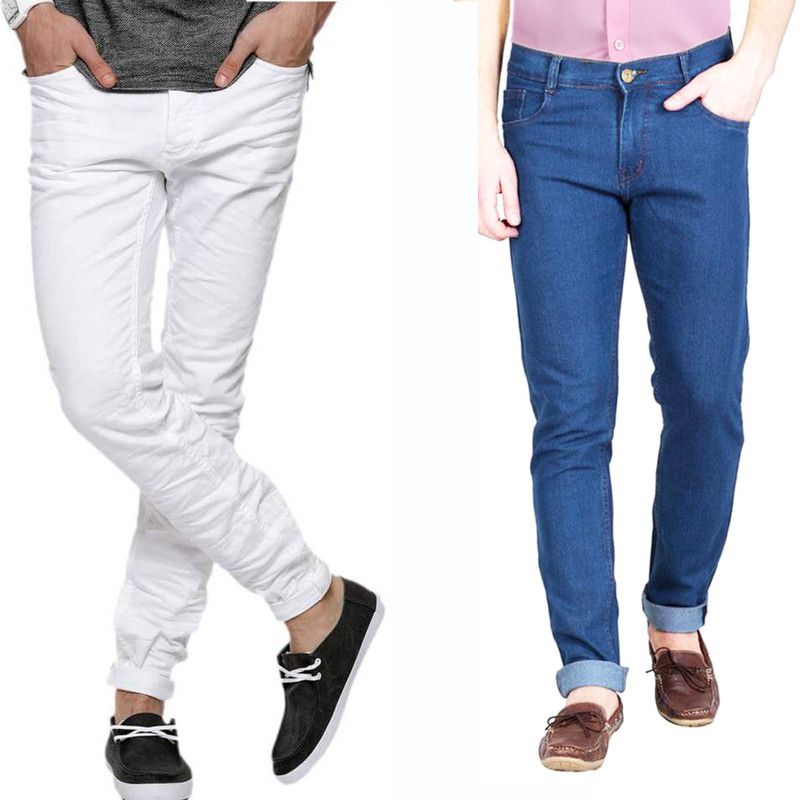 Men Slim Mid Rise Multicolor Jeans  (Pack of 2)