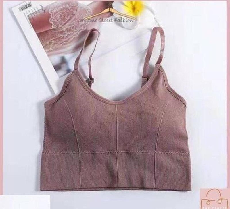 Women T-Shirt Heavily Padded Bra  (Brown)