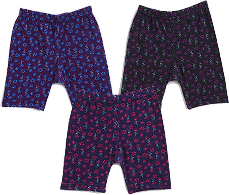 Short For Boys & Girls Casual Floral Print Cotton Blend  (Multicolor, Pack of 3)