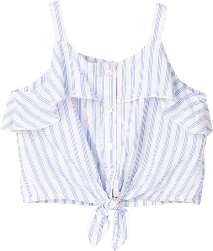 Girls Casual Viscose Top  (Blue, Pack of 1)