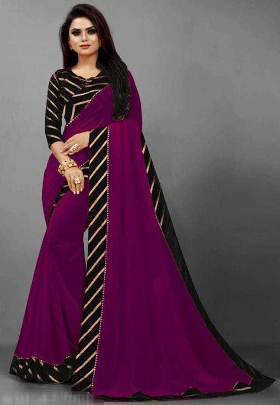 Solid Gadwal Art Silk Saree  (Purple)