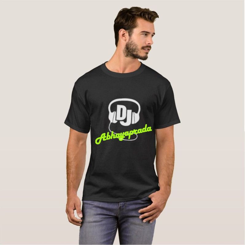 Abhayaprada Cool College DJ Musical Stylish V02 Men Printed Round Neck Cotton Blend Black T-Shirt