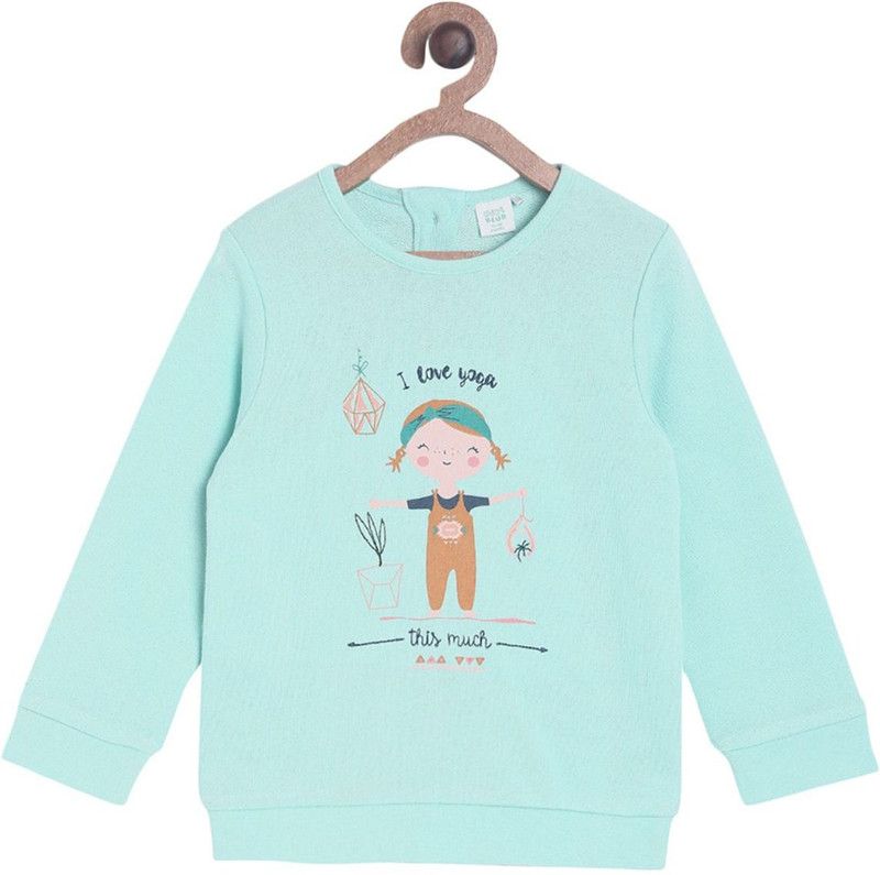 Baby Girls Half Sleeve Self Design Sweatshirt