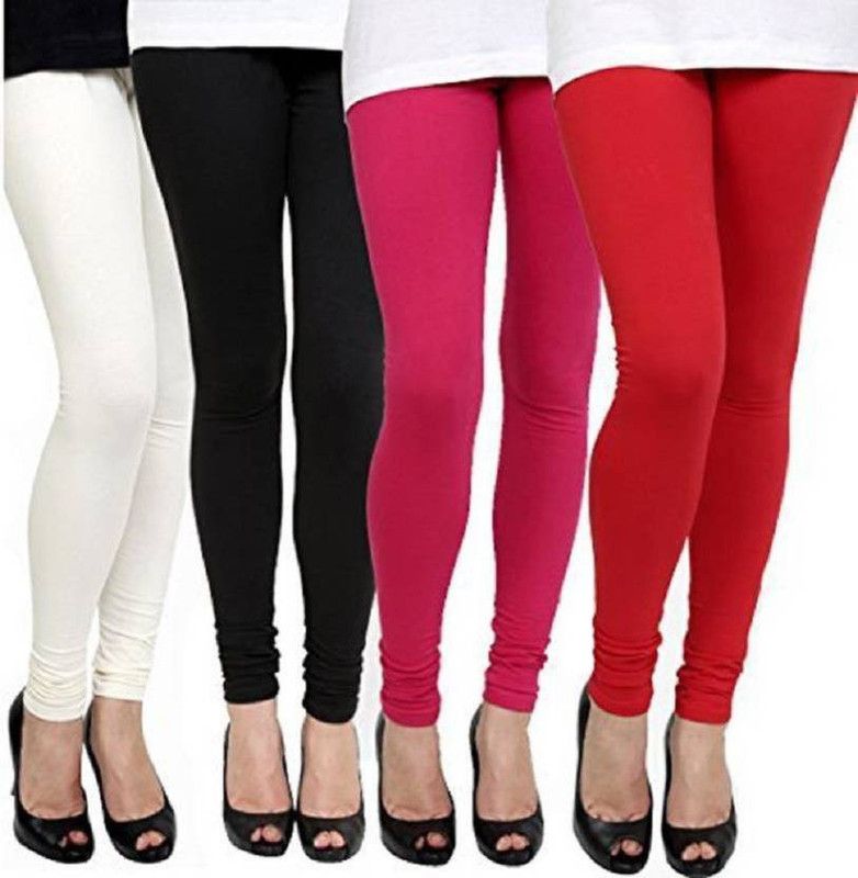Churidar Length Western Wear Legging  (White, Black, Pink, Red, Solid)