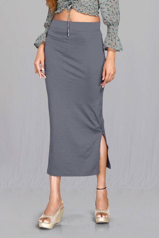 SCUBE DESIGNS Women`s Comfy Saree Shapewear Dark Grey (XXL) Nylon Blend Petticoat  (XXL)