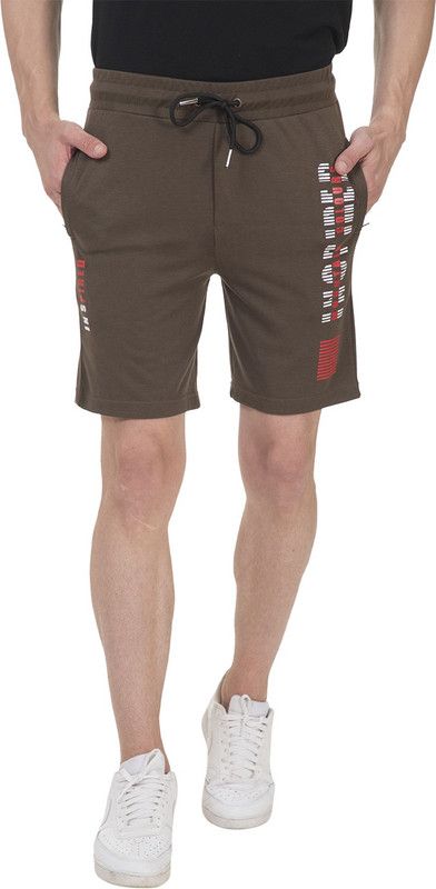 Graphic Print Men Brown Sports Shorts