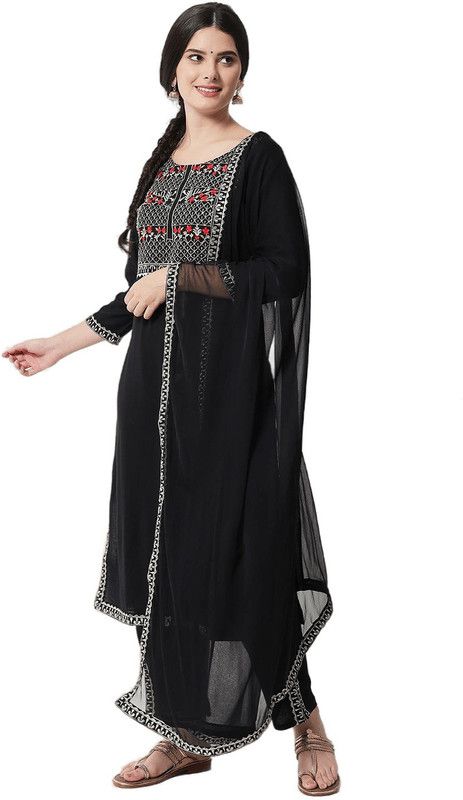Women Kurta, Pant And Dupatta Set Viscose Rayon