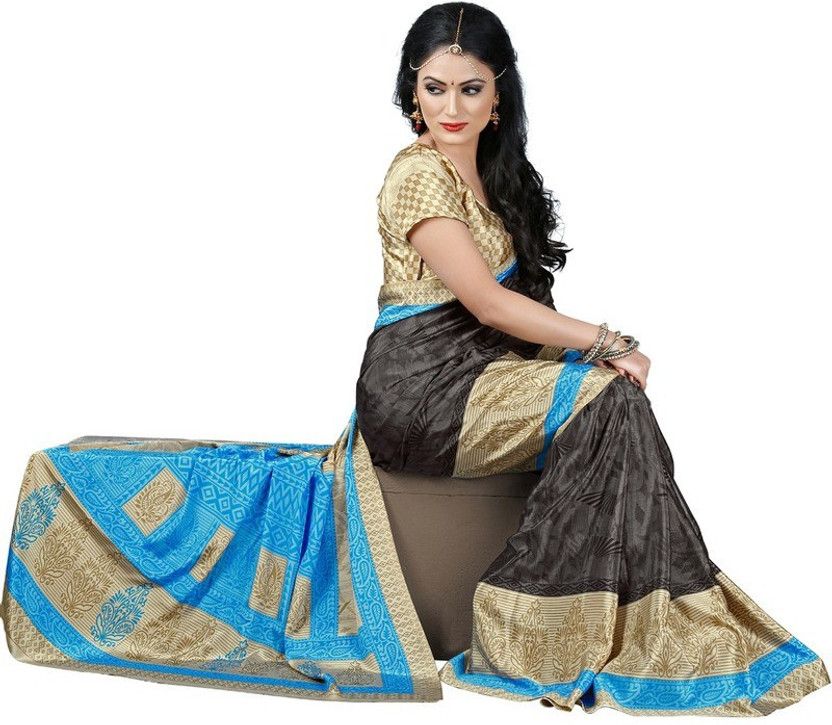 Printed Bollywood Crepe Saree  (Multicolor)