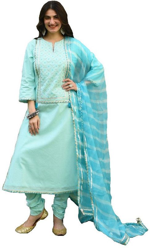 Embroidered Kurta, Salwar & Dupatta Set