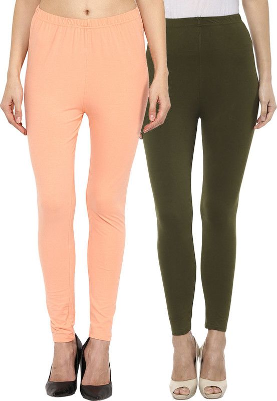 Sakhi Sang Ethnic Wear Legging  (Green, Orange, Solid)
