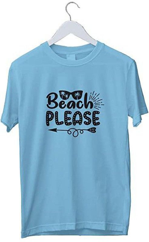 Unisex Graphic T-Shirt Women's Adventure Begin Outside Your Tent Men Printed Round Neck Cotton Blend Light Blue T-Shirt