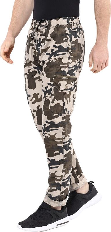 Men Slim Fit Multicolor Cotton Blend Trousers