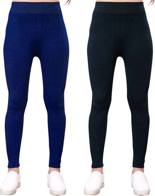 Ziya Ankle Length Western Wear Legging  (Dark Blue, Grey, Solid)