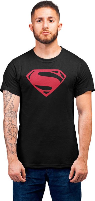 Couple Graphic Print Round Neck Cotton Blend Black T-Shirt