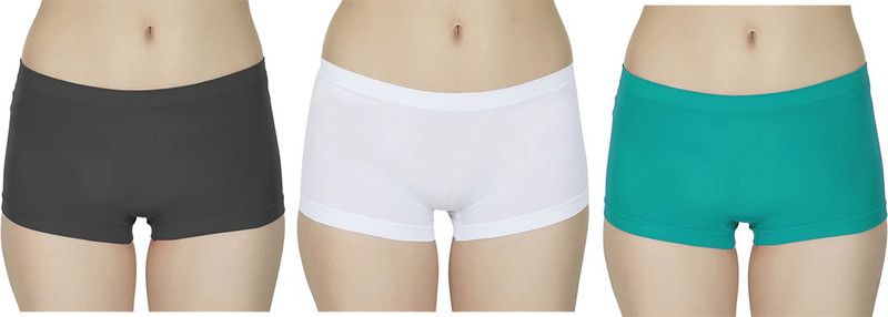 Pack of 3 Women Boy Short White, Green, Black Panty